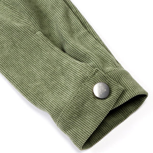 Women's Corduroy Long Sleeve Jacket - Casual Button-Up Coat With Flap Pockets, Fall & Spring Fashion Outerwear