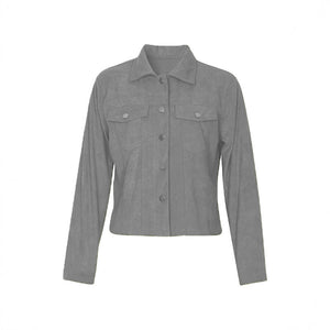 Women's Corduroy Long Sleeve Jacket - Casual Button-Up Coat With Flap Pockets, Fall & Spring Fashion Outerwear