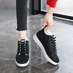 Women's Cotton Shoes With Fleece Sports Flat Sneakers