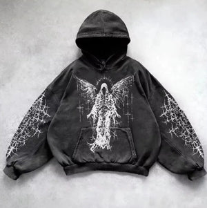 Hooded Printed Hip Hop Y2g Streetwear Sweatshirt