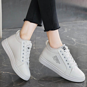 Women's Cotton Shoes With Fleece Sports Flat Sneakers