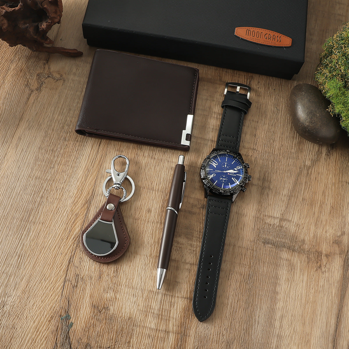 Black Large Dial Business Gift Box Set