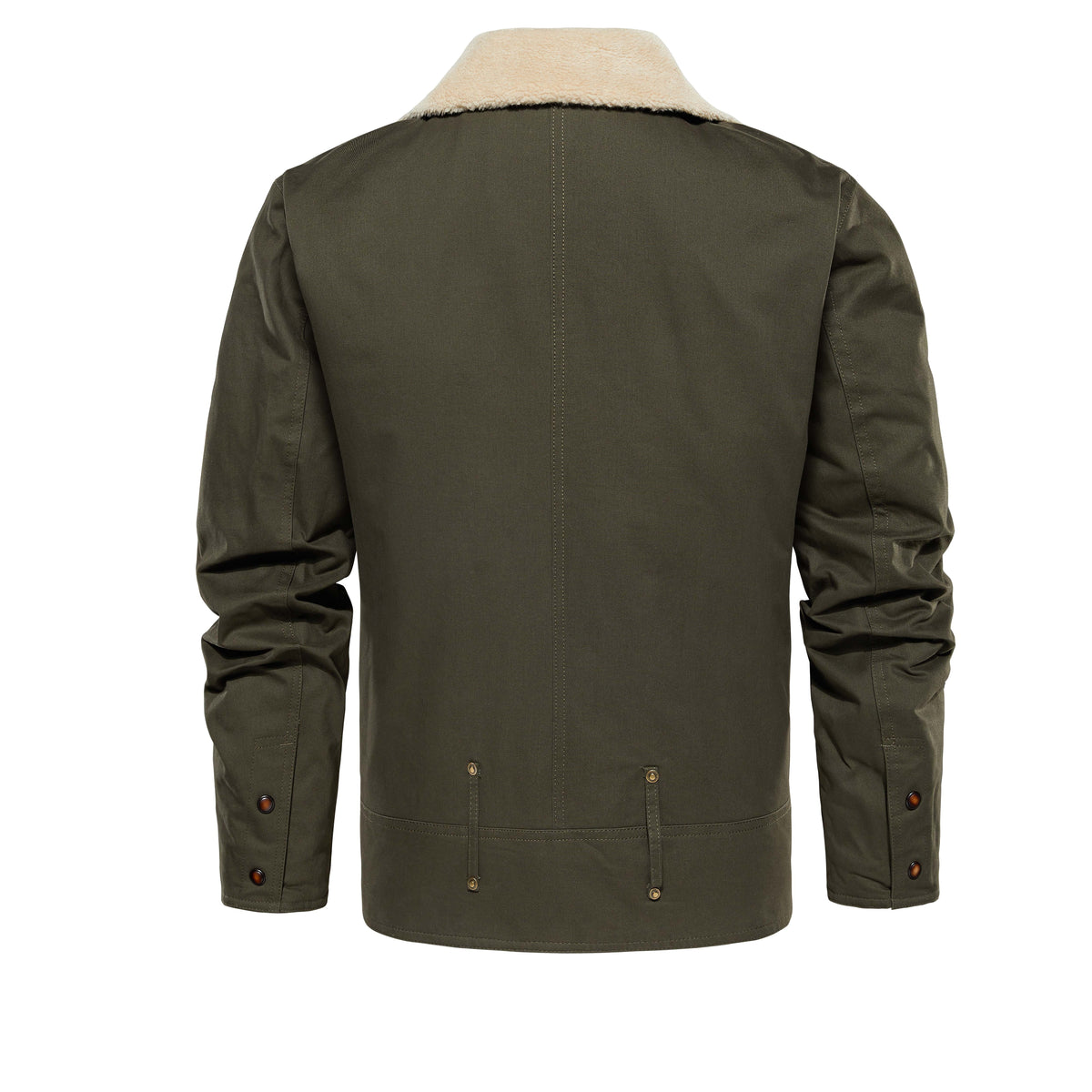 Men's Work Jacket With Multiple Pockets, Collared, Thickened, Autumn & Winter Warm Outerwear