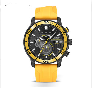 Megir Multifunctional Fashionable Chronograph Sports Silicone Strap Men's Watch