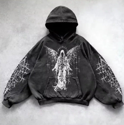 Hooded Printed Hip Hop Y2g Streetwear Sweatshirt