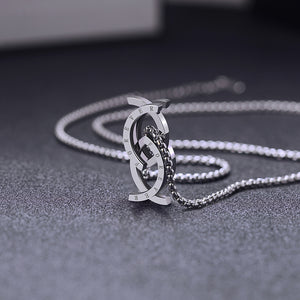 Unisex Stainless Steel Deformation Kissing Fish Ring For Men Women Engraved Forever Statement Rings Chain Jewelry Gift