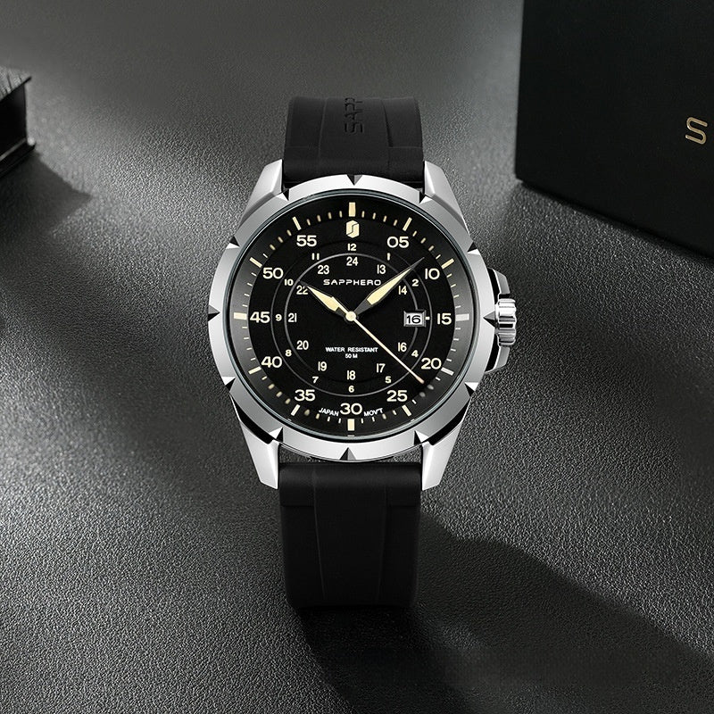 Youth Student Quartz Exam Watch Men's Silicone Waterproof 520 Gift For Boyfriend