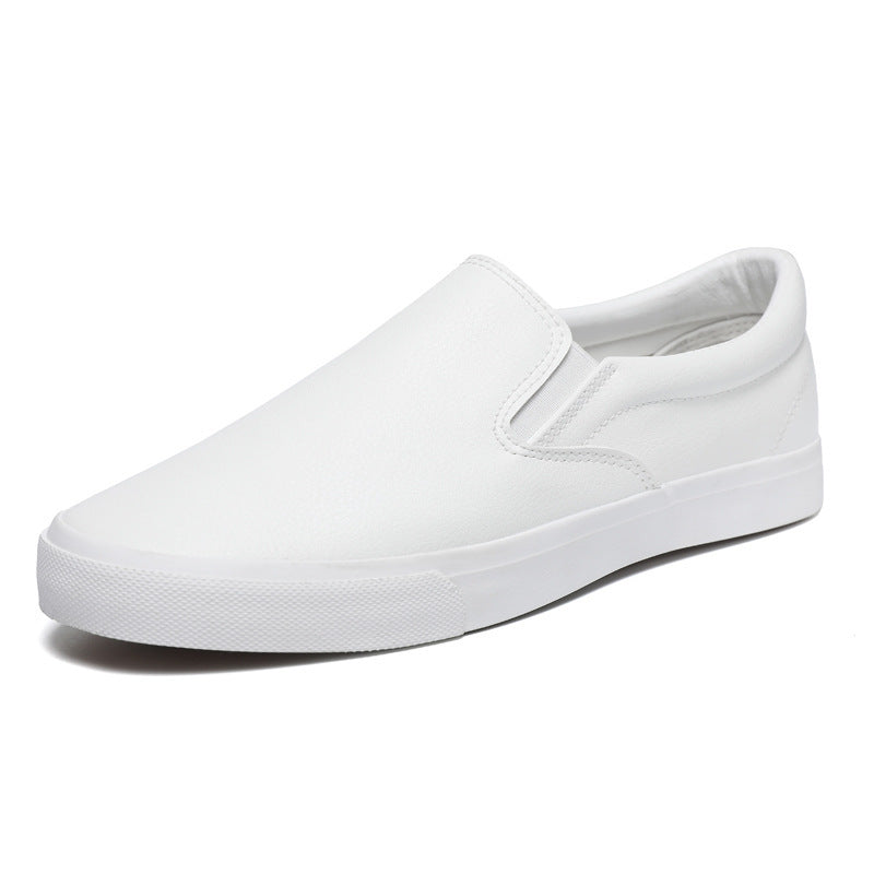 Breathable Flat Casual Sports Leather White Shoes