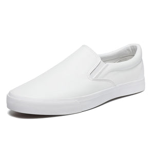 Breathable Flat Casual Sports Leather White Shoes