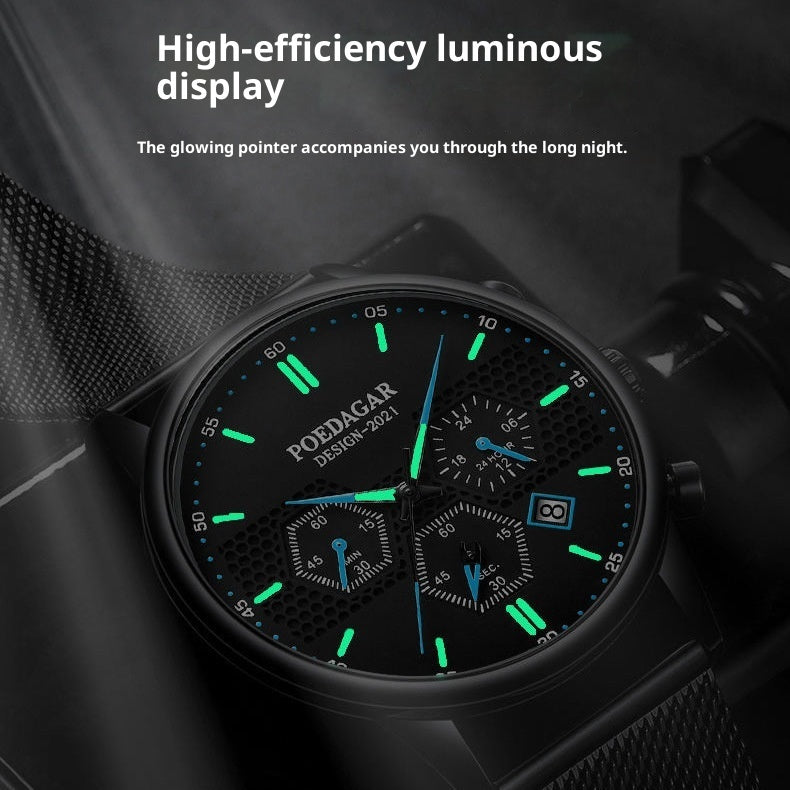 Men's Waterproof Luminous Multifunctional Sports Quartz Watch