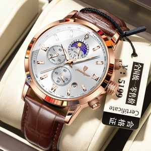 Men's Watch With Moon Phase And Multi-function Chronograph