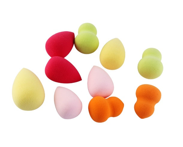 Cross-border Hot Selling 10 Mini Foam Large Powder Puff Non-latex Sponge Beauty Tools