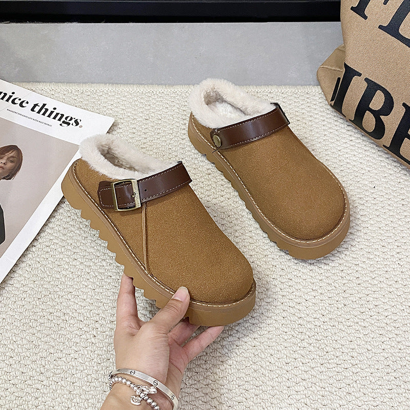 New Integrated Thickened Plush Warm Snow Boots